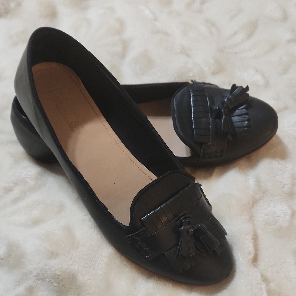 Zara Black Tassel Loafers